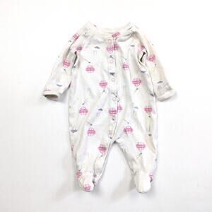 Hanna Andersson Sleeper Baby Girls Size 50 0-3m Hot Air Balloon Organic Pima